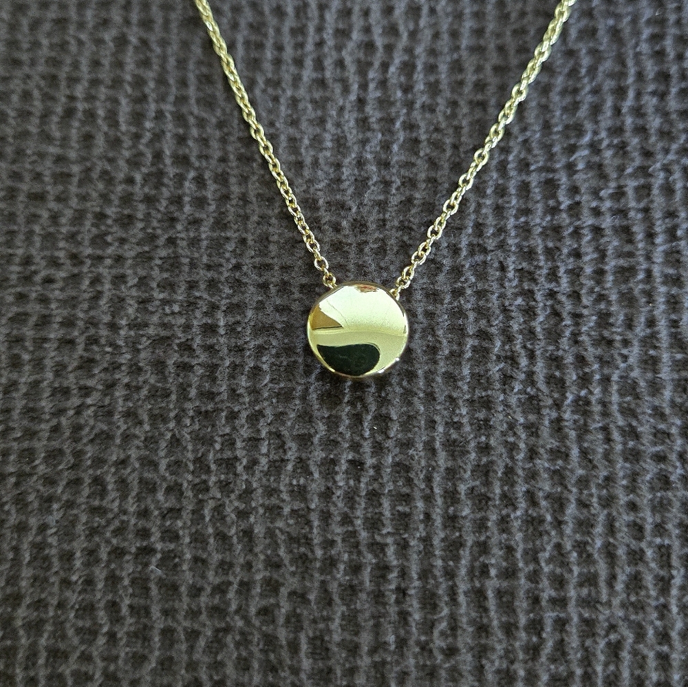 Coach Raised Gold💛 Slider Disc💿 Pendant Necklace - NIB - Picture 12 of 16